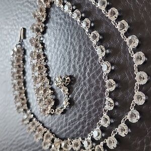 VTG Clear Crystal Silver-Tone Choker Necklace
